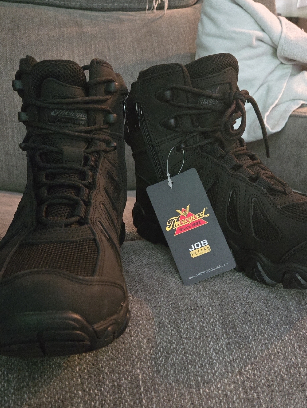 Thorogood Men's Black Job-Fitter Tactical Work Boots